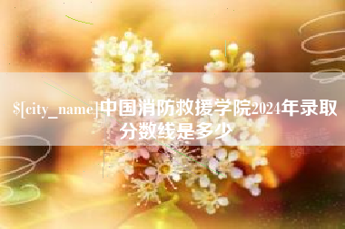 浚县中国消防救援学院2024年录取分数线是多少