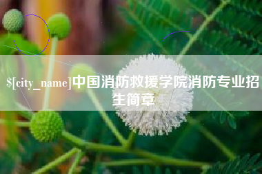浚县中国消防救援学院消防专业招生简章