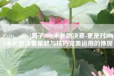 浚县男子5000米长跑决赛-更是对5000米长跑决赛策略与技巧完美运用的体现