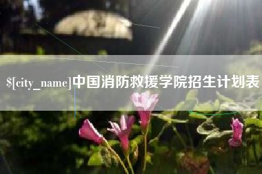浚县中国消防救援学院招生计划表